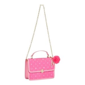 FAO Schwarz Chelsea Kids Pink Flap Purse with Pom Pom Charm